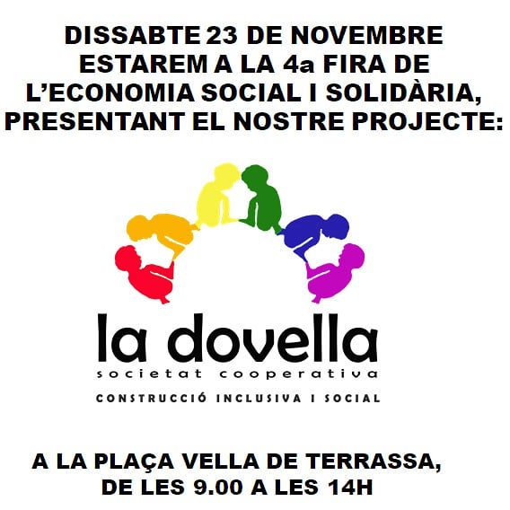 Cartel presentación de la Dovella en la Feria de economía social y solidaria en Terrassa