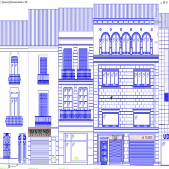 Levantamiento de planos fachada casa Gràcia