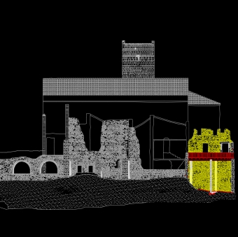 Levantamiento planos fachada de la iglesia de la Portella